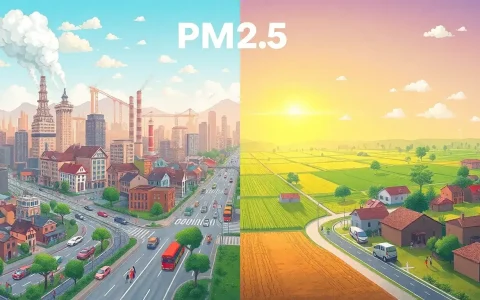 How does PM2.5 exposure differ between urban and rural areas for vulnerable populations