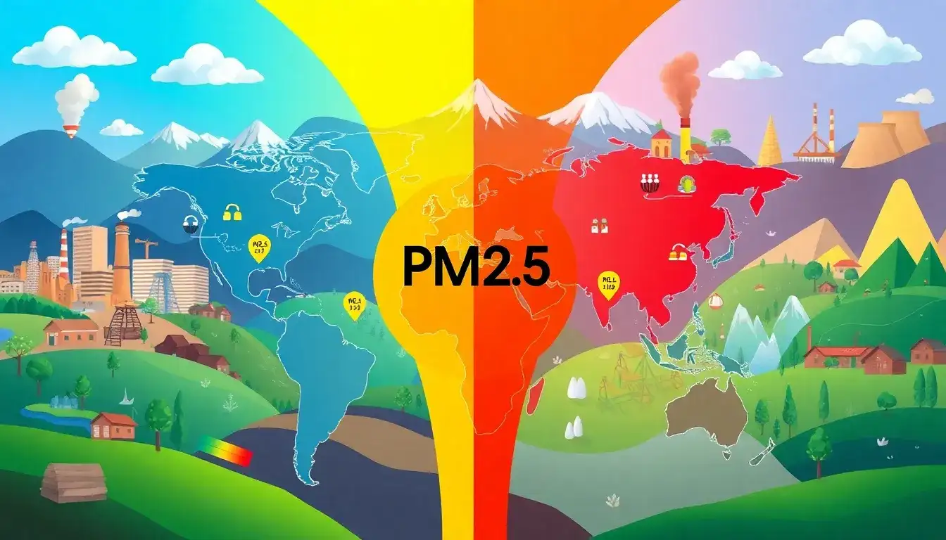 How do the health benefits of PM2.5 reduction vary across different regions