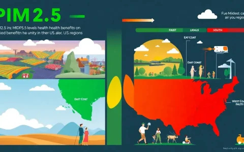 How does the Midwest compare to other regions in terms of PM2.5-related health benefits