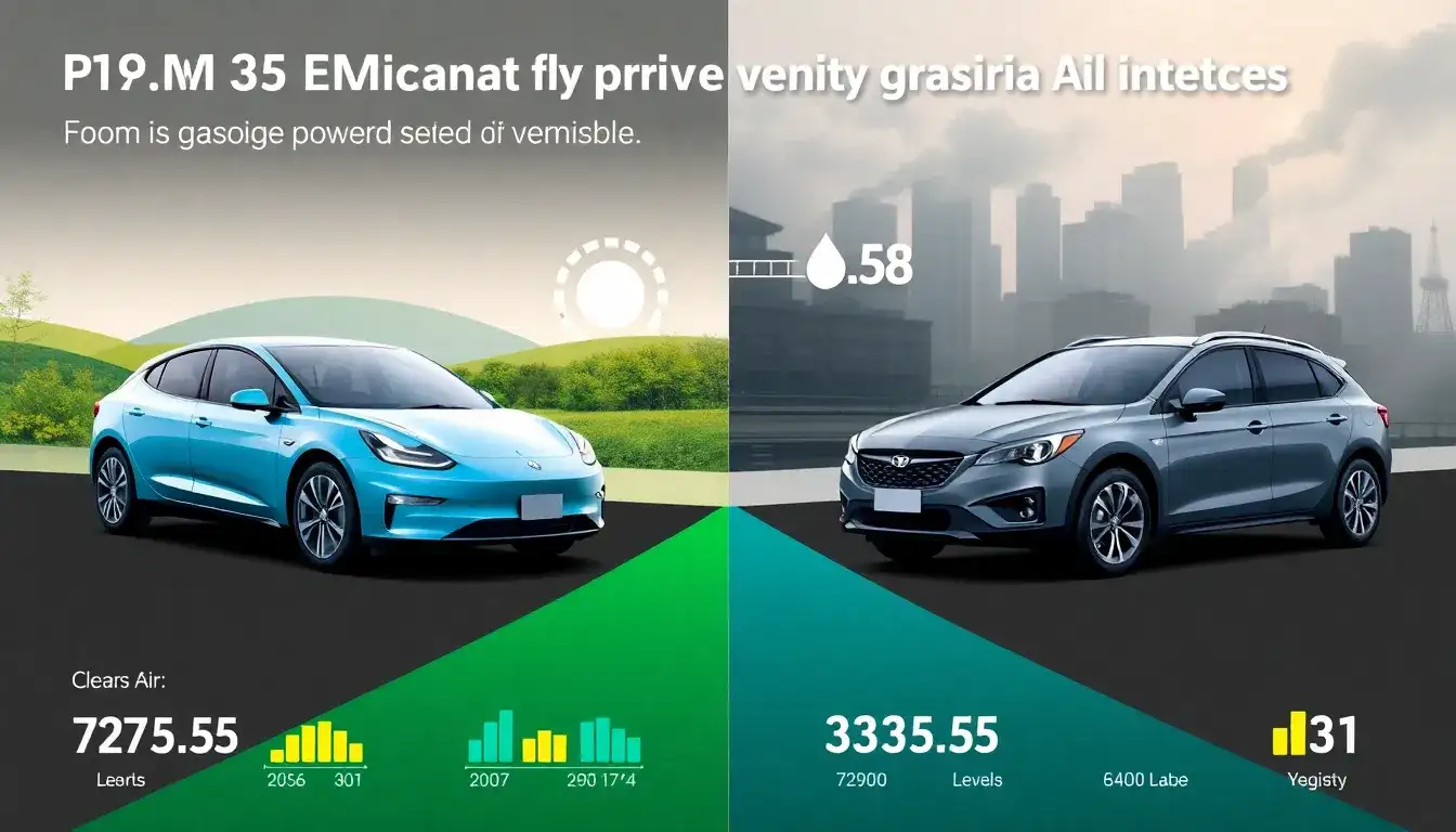 How do PM2.5 emissions from electric vehicles compare to those from traditional gasoline-powered vehicles