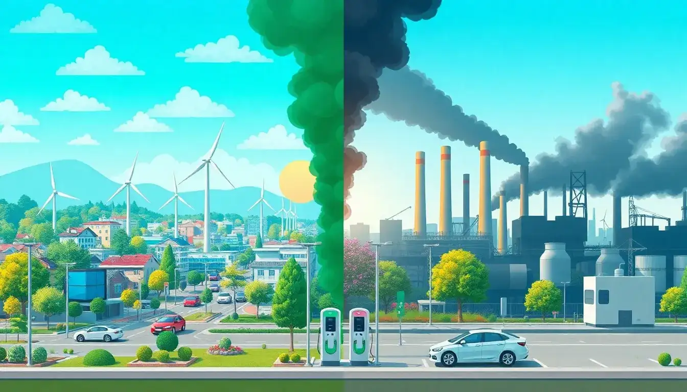 How does the source of electricity for EV charging stations impact their environmental footprint