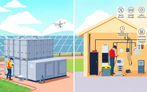 How do the maintenance costs of utility-scale BESS compare to those of residential systems