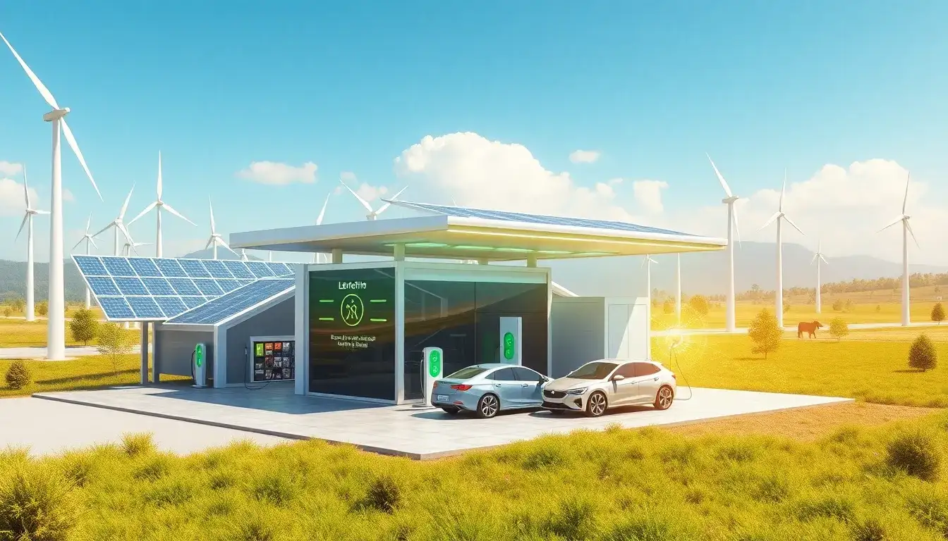 What role does battery storage play in renewable energy-based EV charging stations