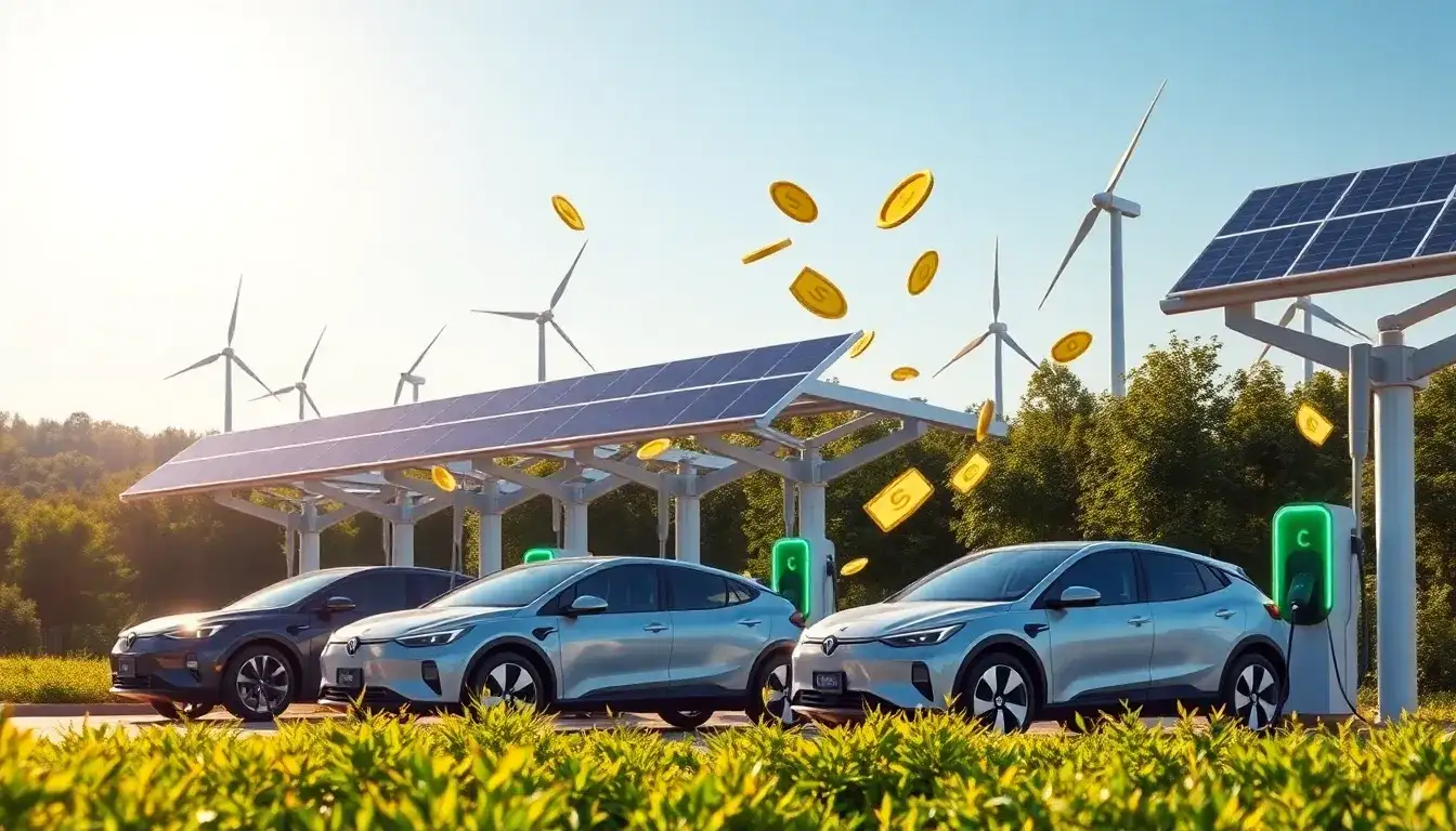 What are the cost savings associated with using renewable energy for EV charging stations