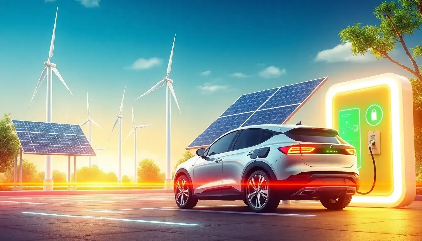 How does battery storage enhance the efficiency of renewable energy-powered EV charging stations