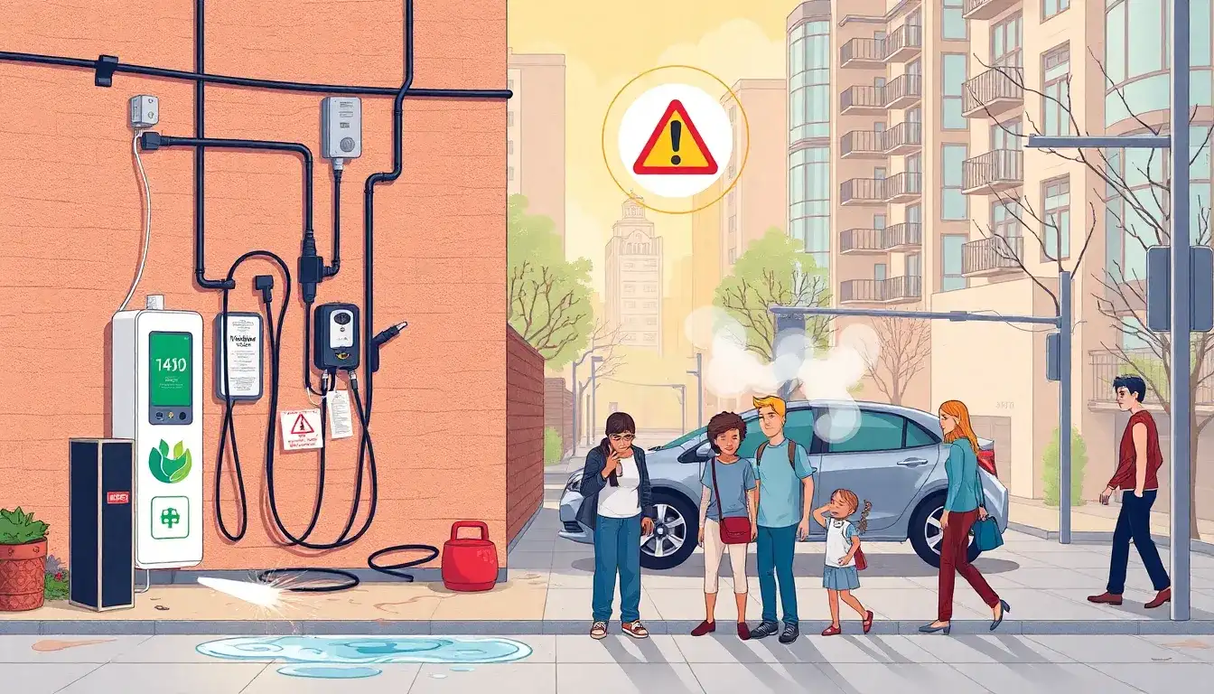 How can improper installation of EV charging stations increase health risks