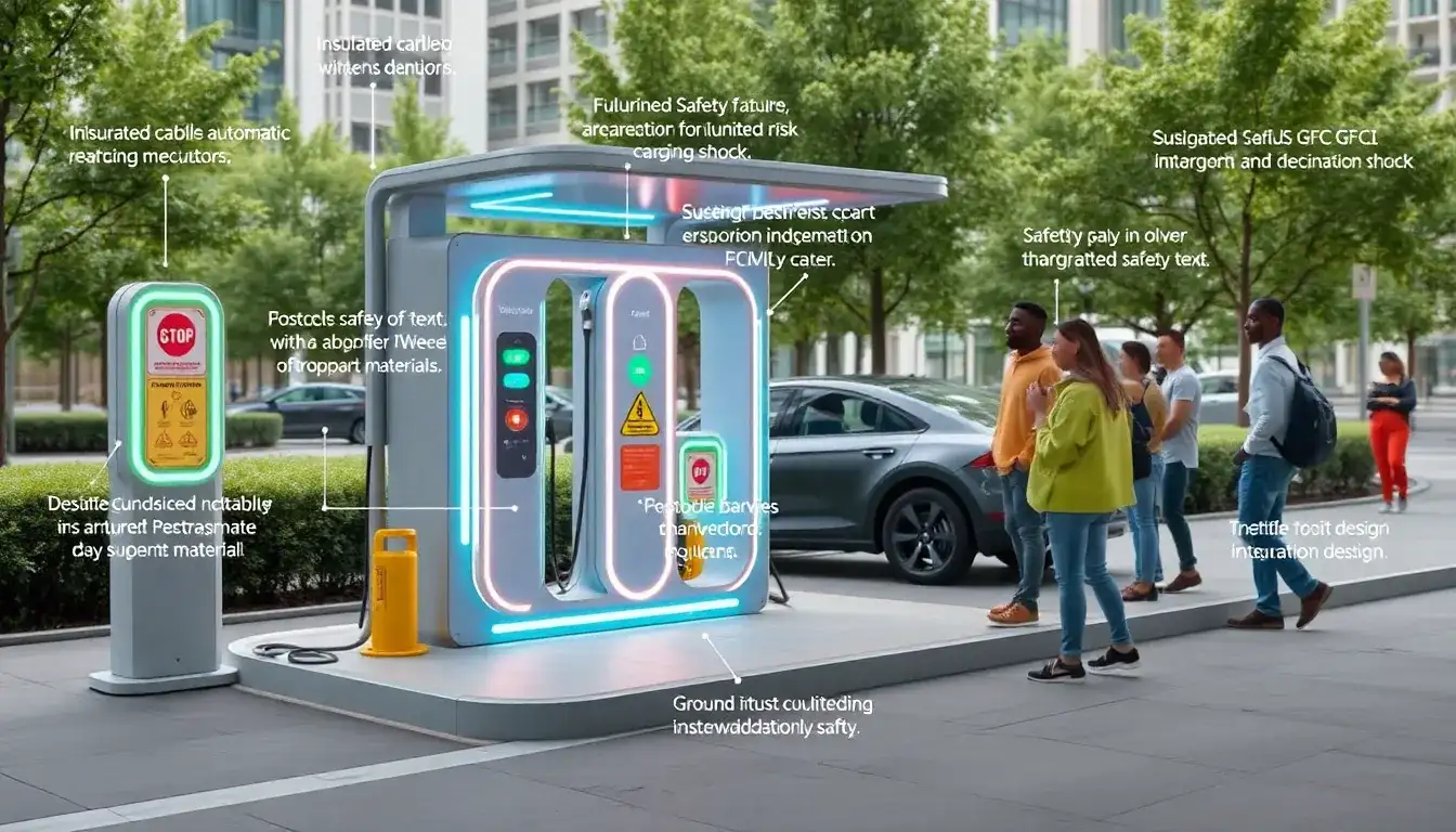 What measures can be taken to mitigate the risk of electrical shock at EV charging stations
