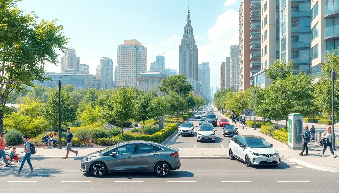 What are the health benefits of EVs in urban areas