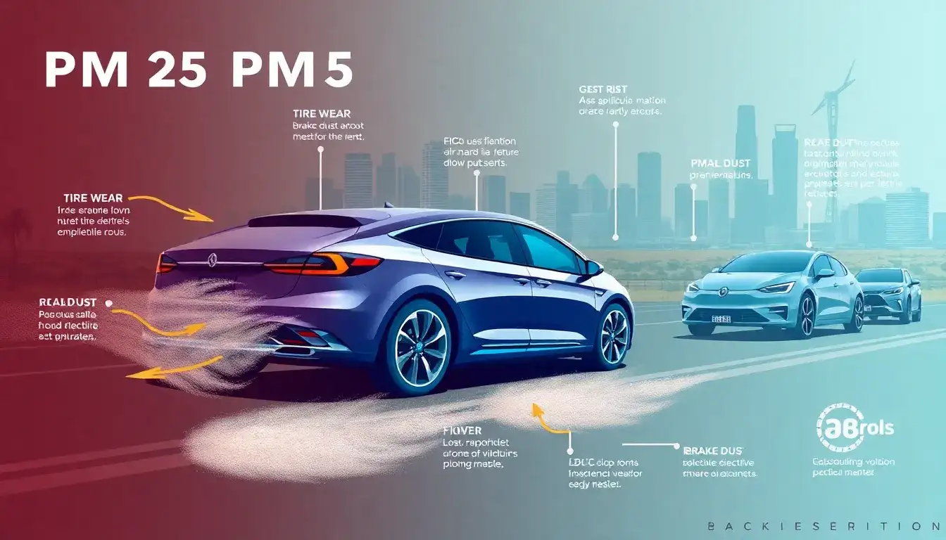 What are the main sources of PM2.5 emissions from electric vehicles in Los Angeles