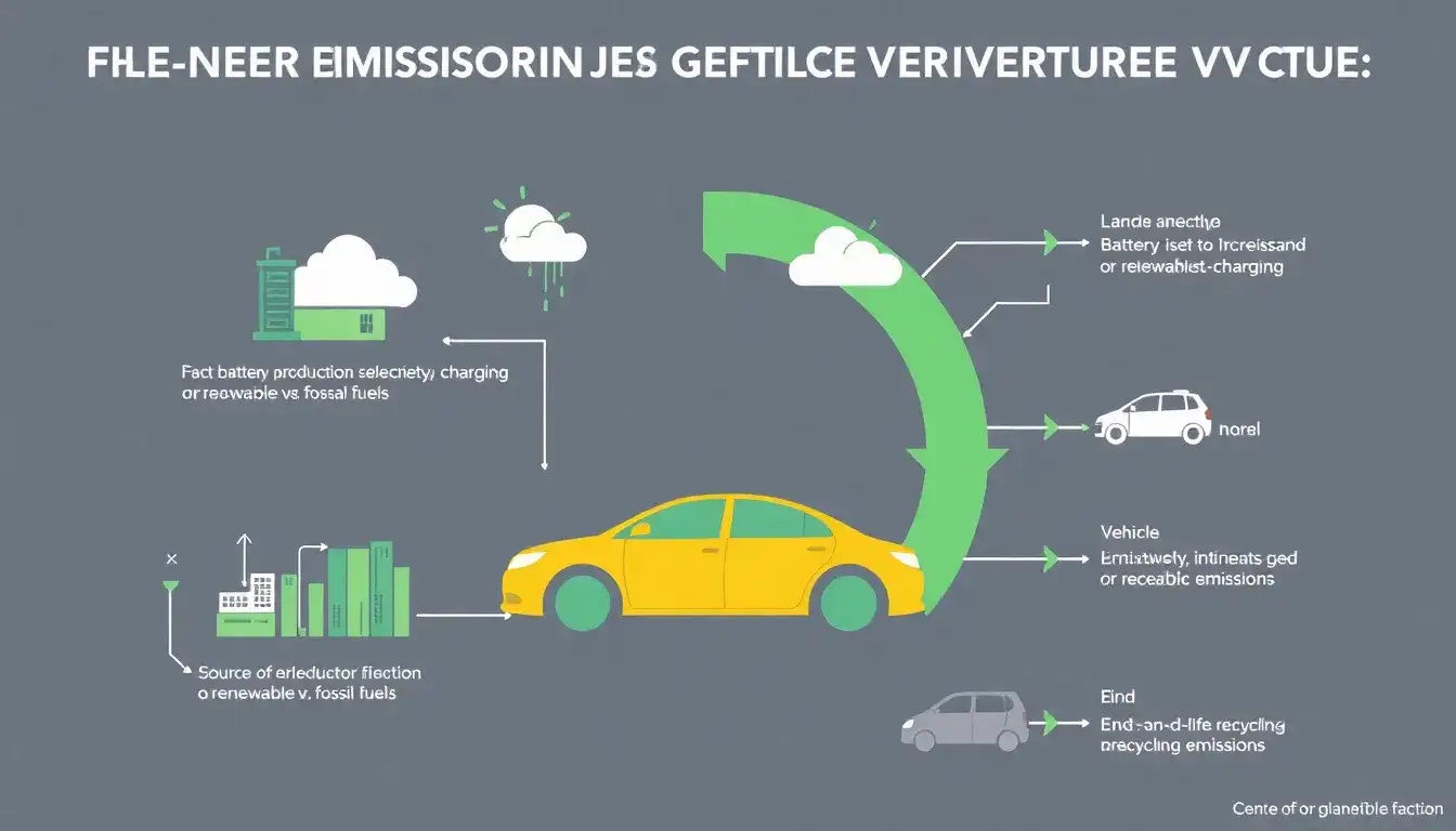 What are the main factors influencing the emissions of electric vehicles
