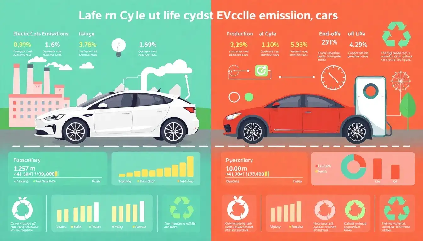What are the life cycle emissions of electric vehicles compared to gasoline cars