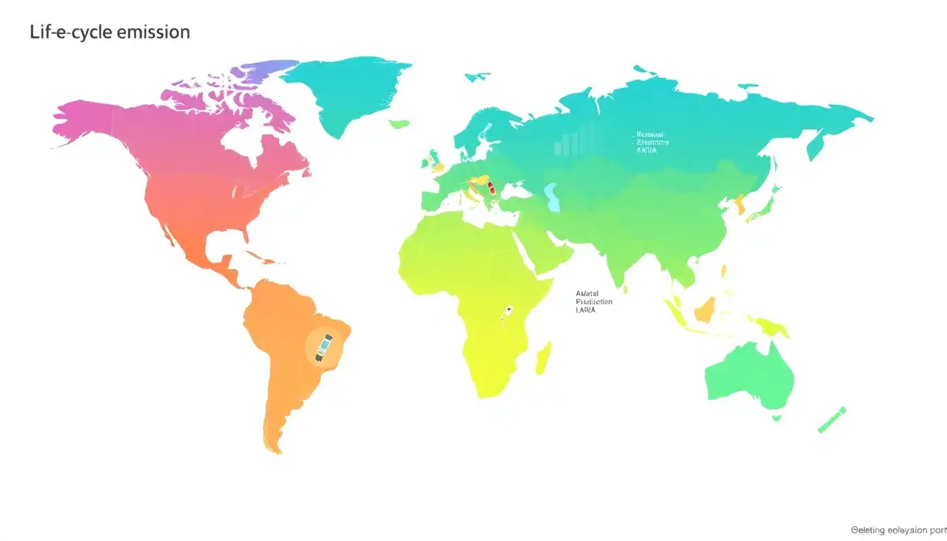 How do life cycle emissions of electric vehicles compare across different regions