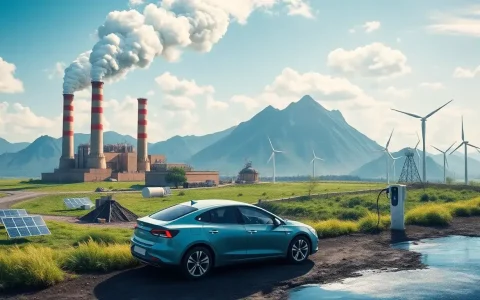 How does the production of electric vehicle batteries impact their overall emissions