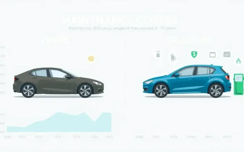 How do the maintenance costs of electric vehicles compare to gasoline-powered cars over a 10-year period
