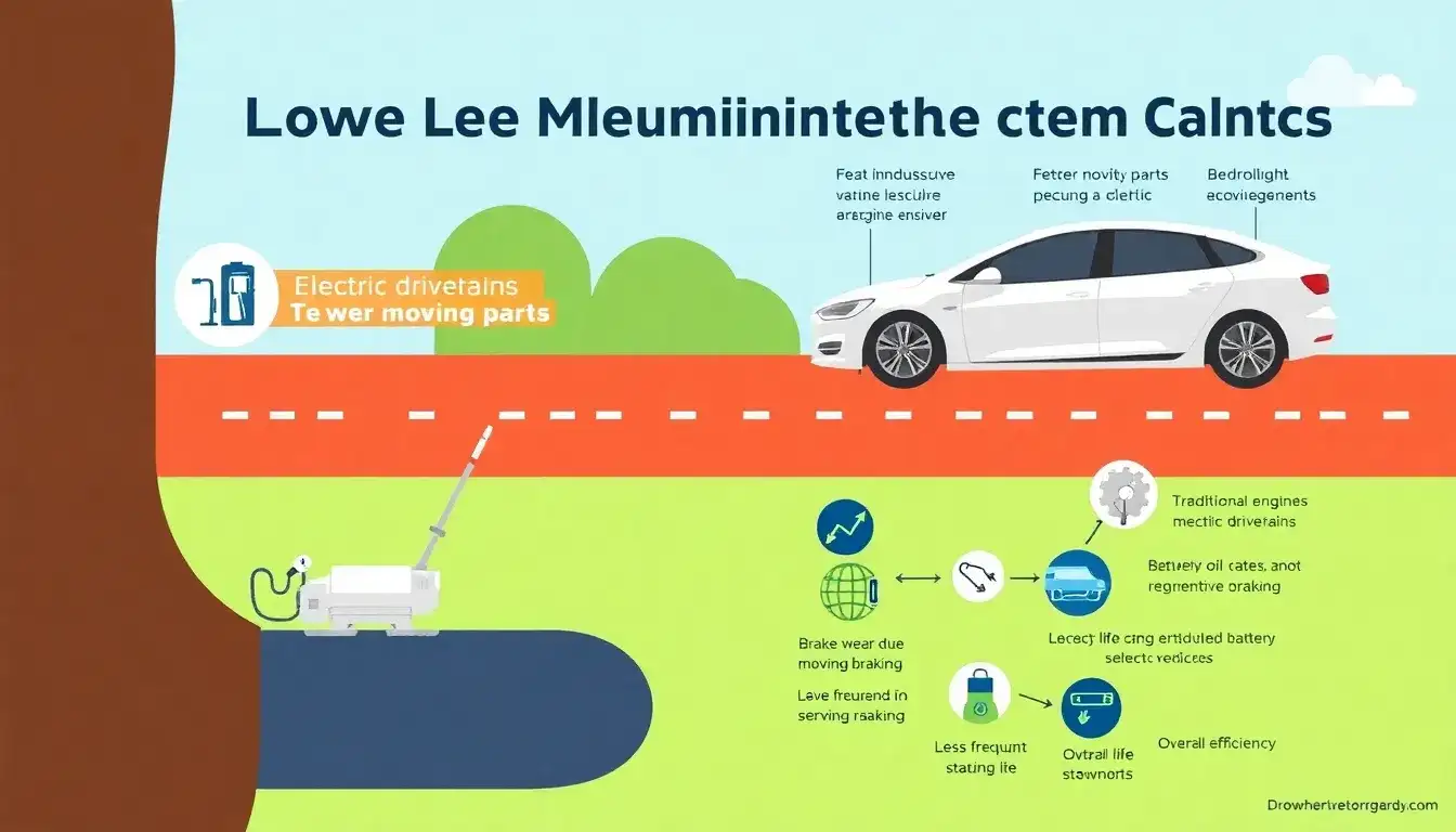 What are the main factors contributing to the lower maintenance costs of electric vehicles