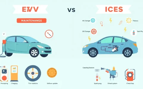 How does the maintenance schedule for an electric vehicle differ from a gasoline-powered car