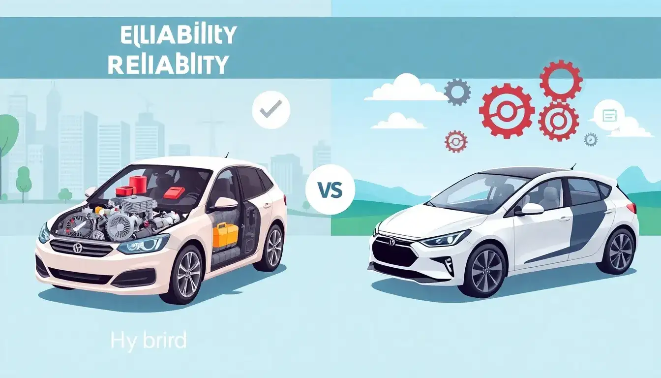 How do hybrid vehicles compare to EVs in terms of reliability