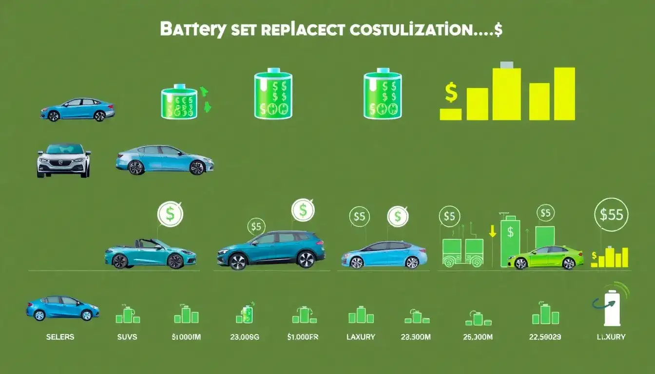How does battery replacement cost vary between different EV models
