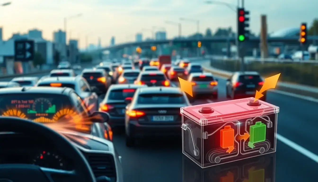 How does stop-and-go traffic affect EV battery longevity