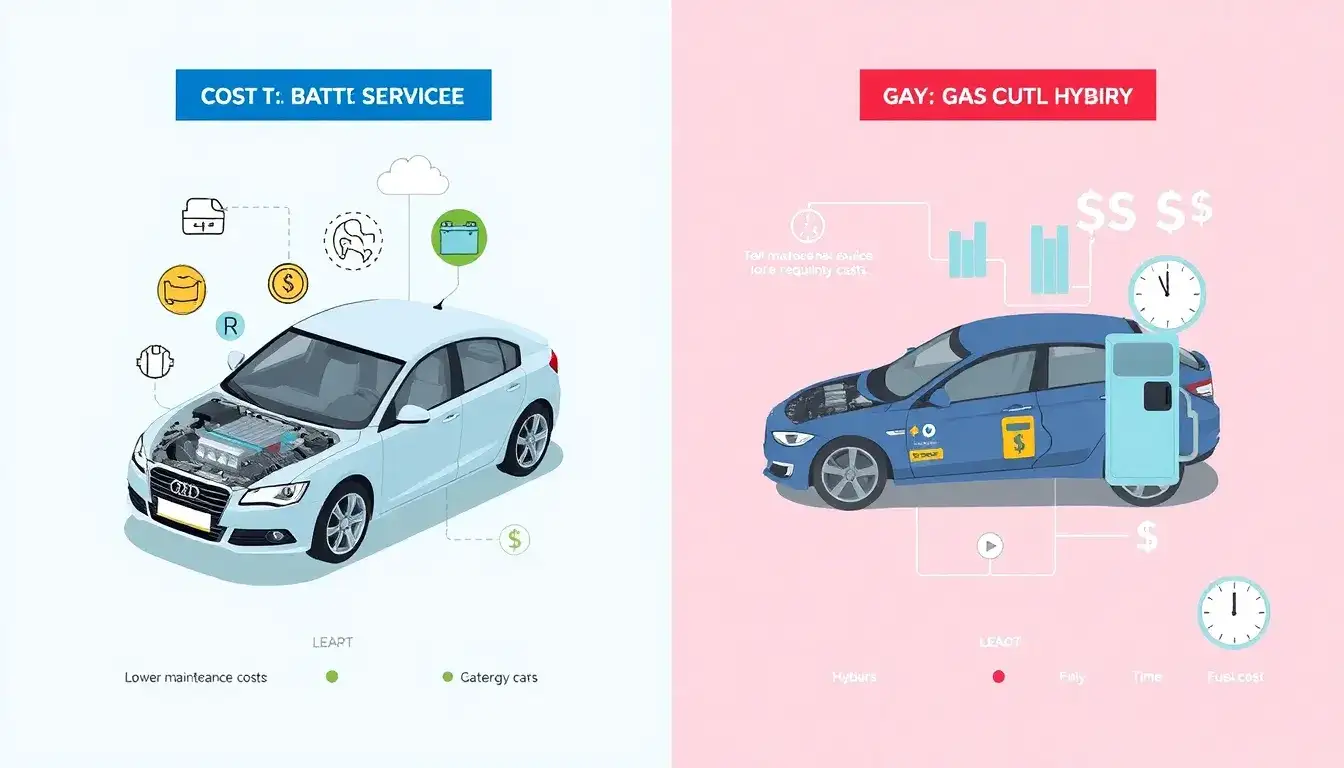 How do hybrid vehicle maintenance costs compare to gas-powered cars