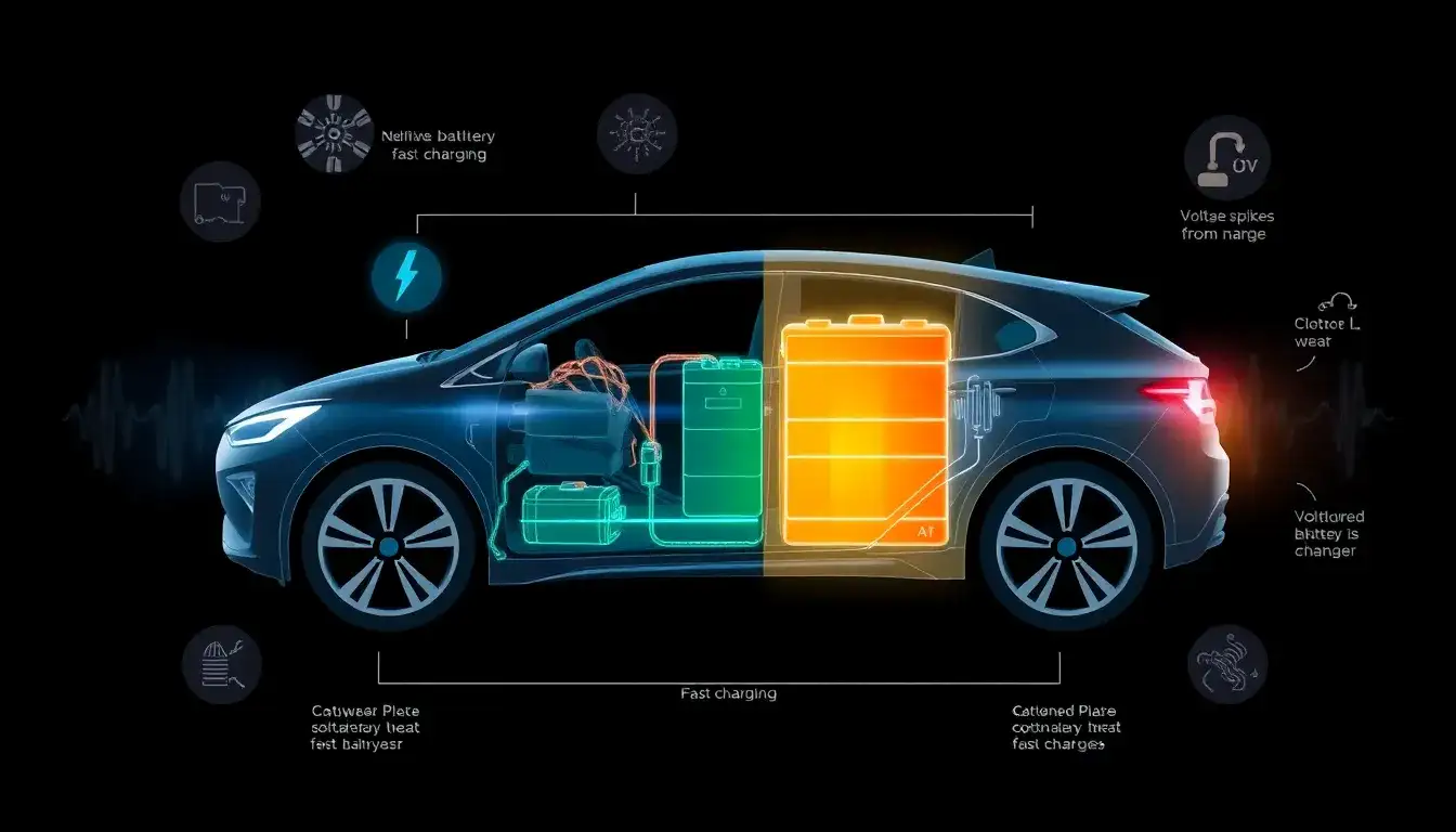 How does frequent fast charging influence EV battery degradation