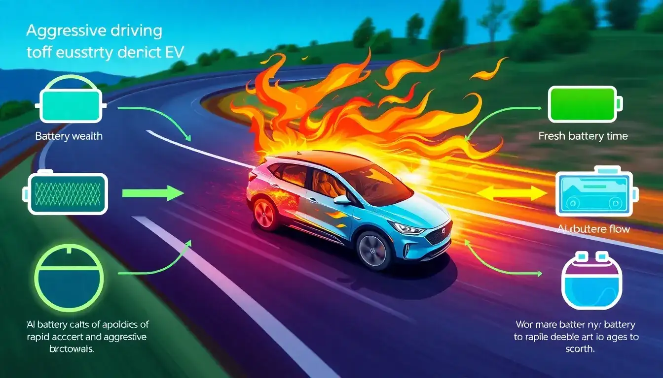 How does aggressive driving impact the battery longevity of an EV
