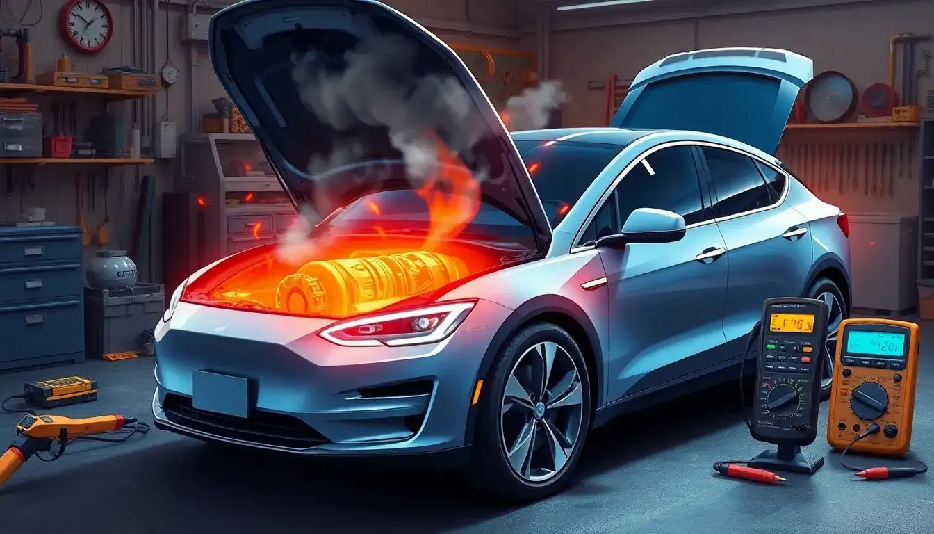 What are the signs of an overheating electric motor in an EV