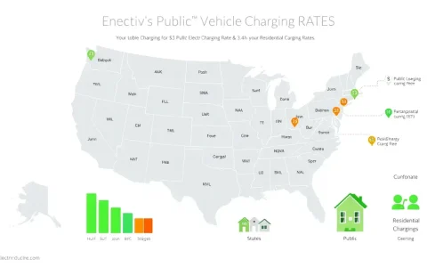 How do public EV charging rates compare to home charging rates in different states