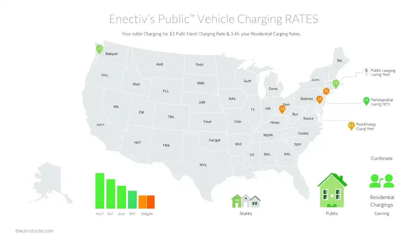 How do public EV charging rates compare to home charging rates in different states