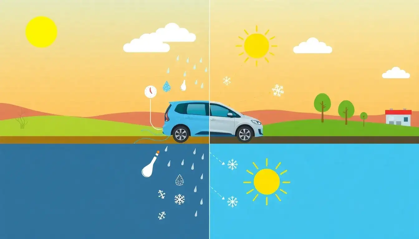 How do EV ranges vary by weather conditions