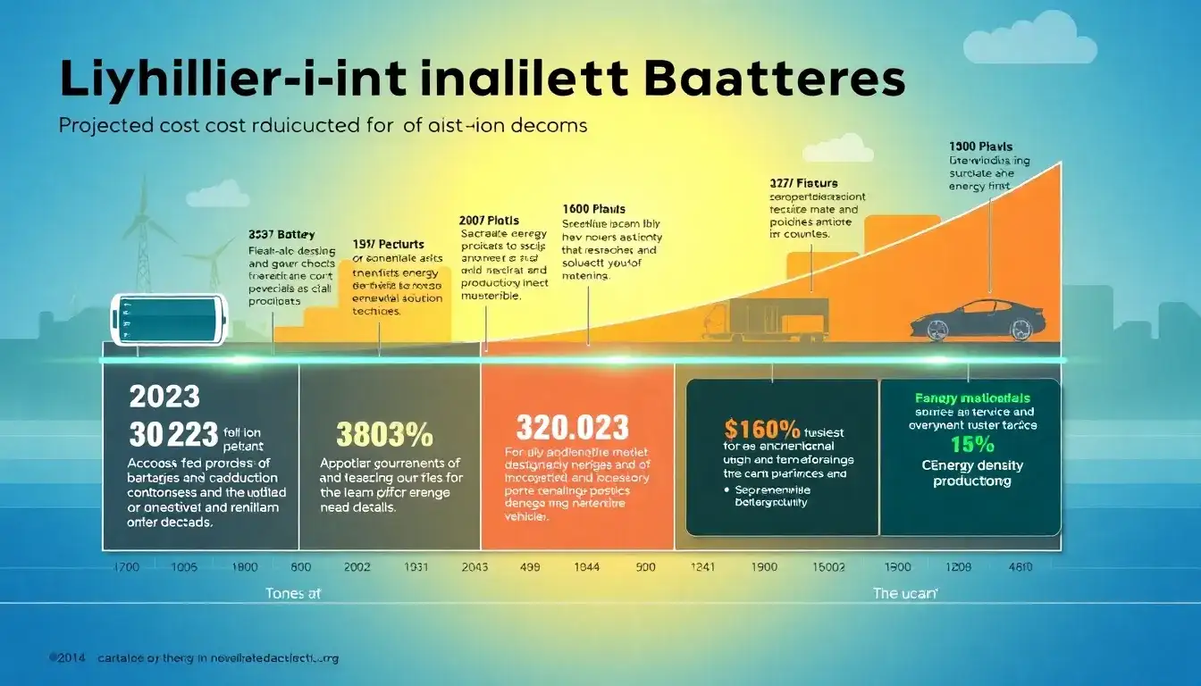 What are the projected cost reductions for lithium-ion batteries in the next decade