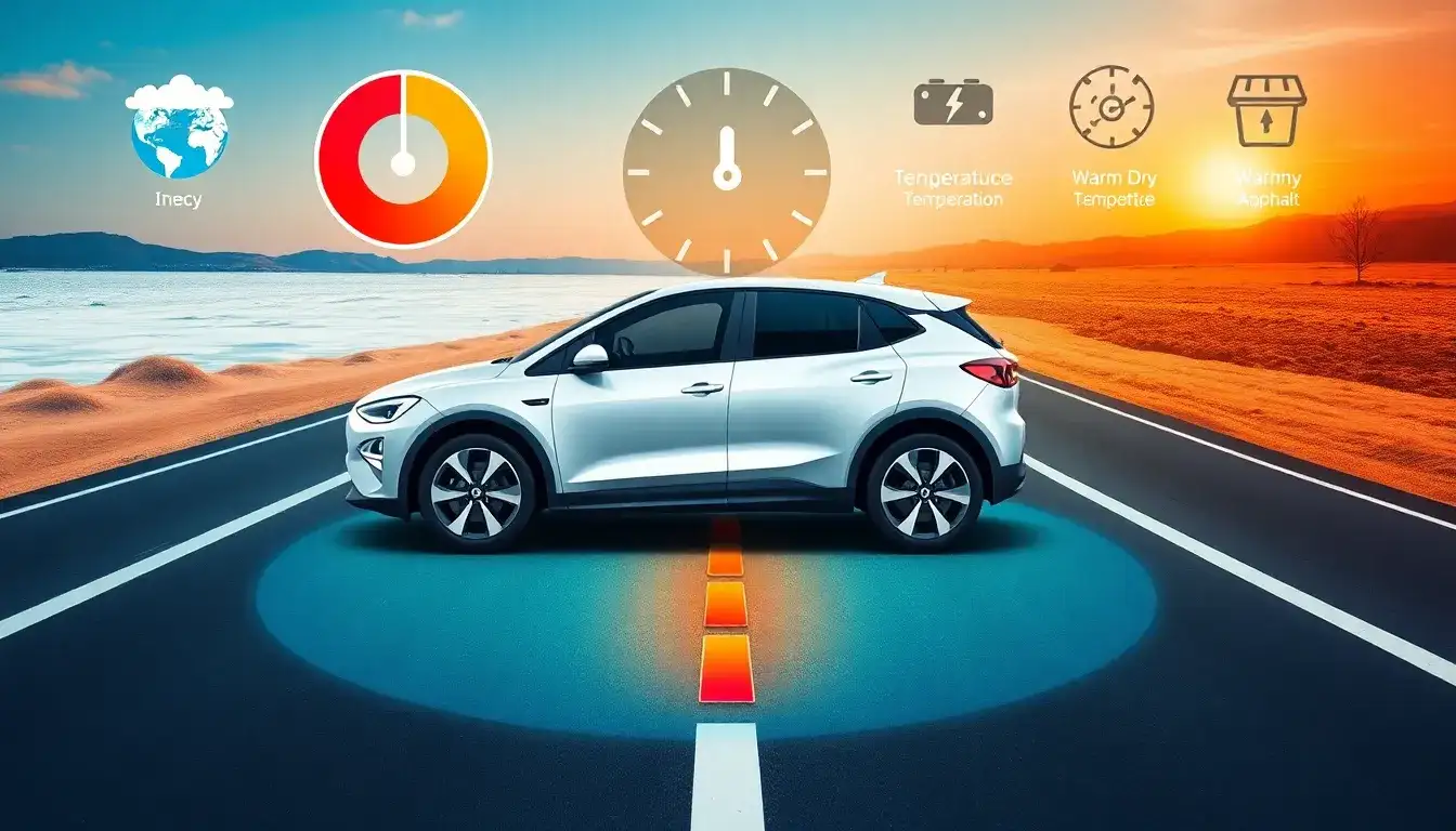 How does road temperature affect EV efficiency
