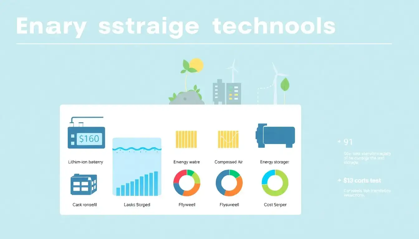 How do the costs of different energy storage technologies compare