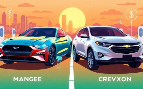 How does the Ford Mustang Mach-E compare to the Chevrolet Equinox EV in terms of range and price