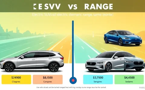 How does the range of electric SUVs compare to electric sedans in the same price range