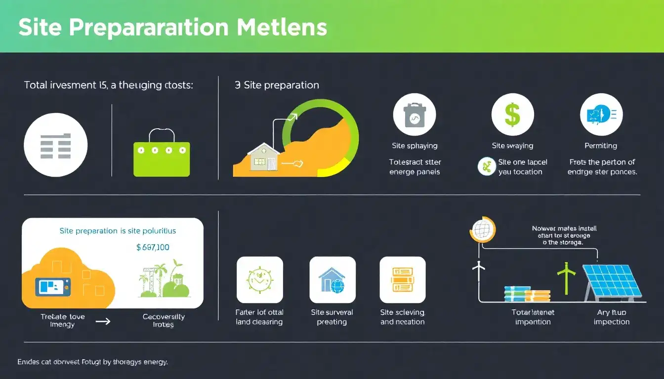 What role do site preparation costs play in the total investment for energy storage systems