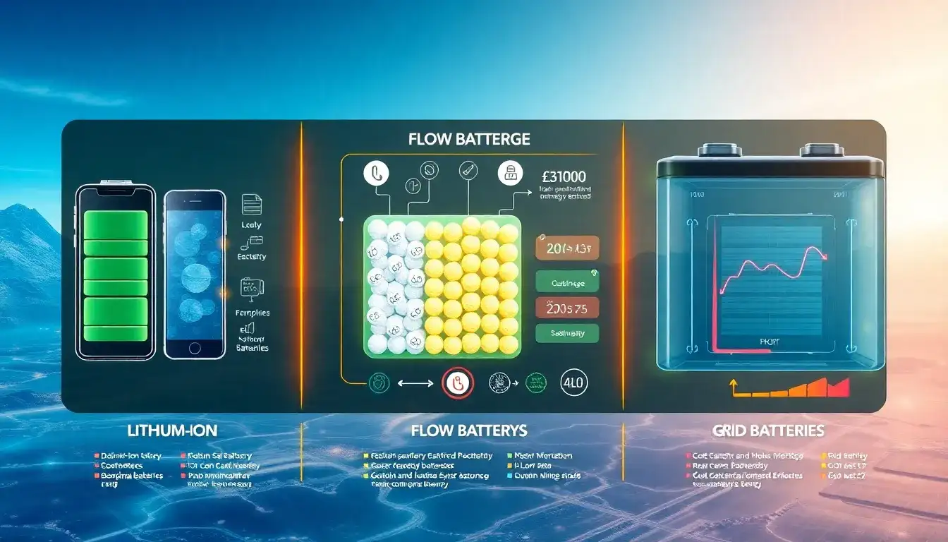 How do the costs of lithium-ion batteries compare to other battery technologies like sodium-sulphur and flow batteries