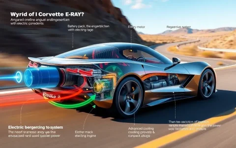 How does the Corvette E-Ray's hybrid powertrain work