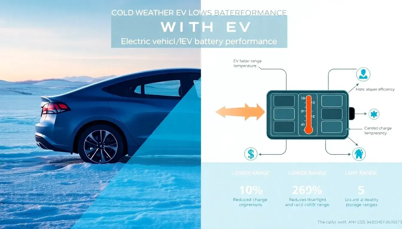 How does cold weather specifically impact EV battery performance