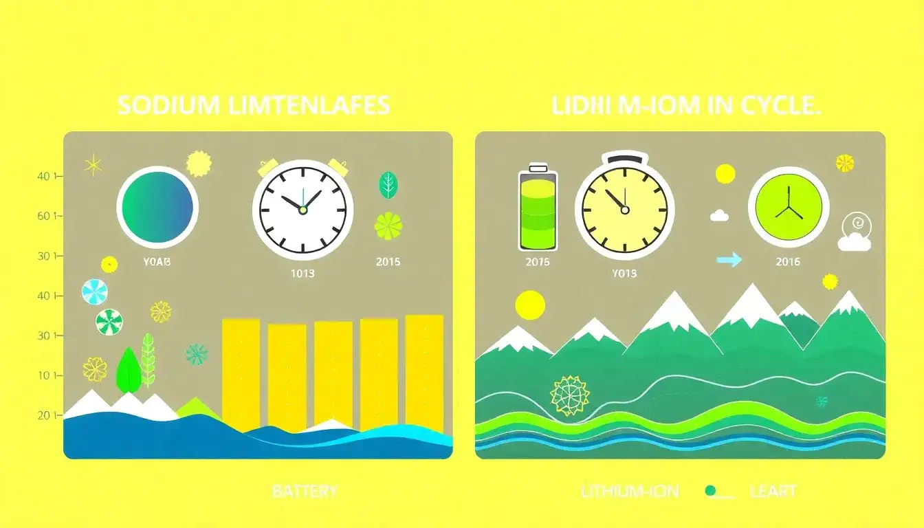 How do the lifespans of sodium-sulphur batteries compare to those of lithium-ion batteries