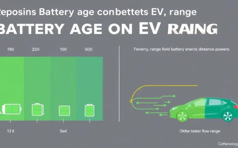 How does battery age influence EV range