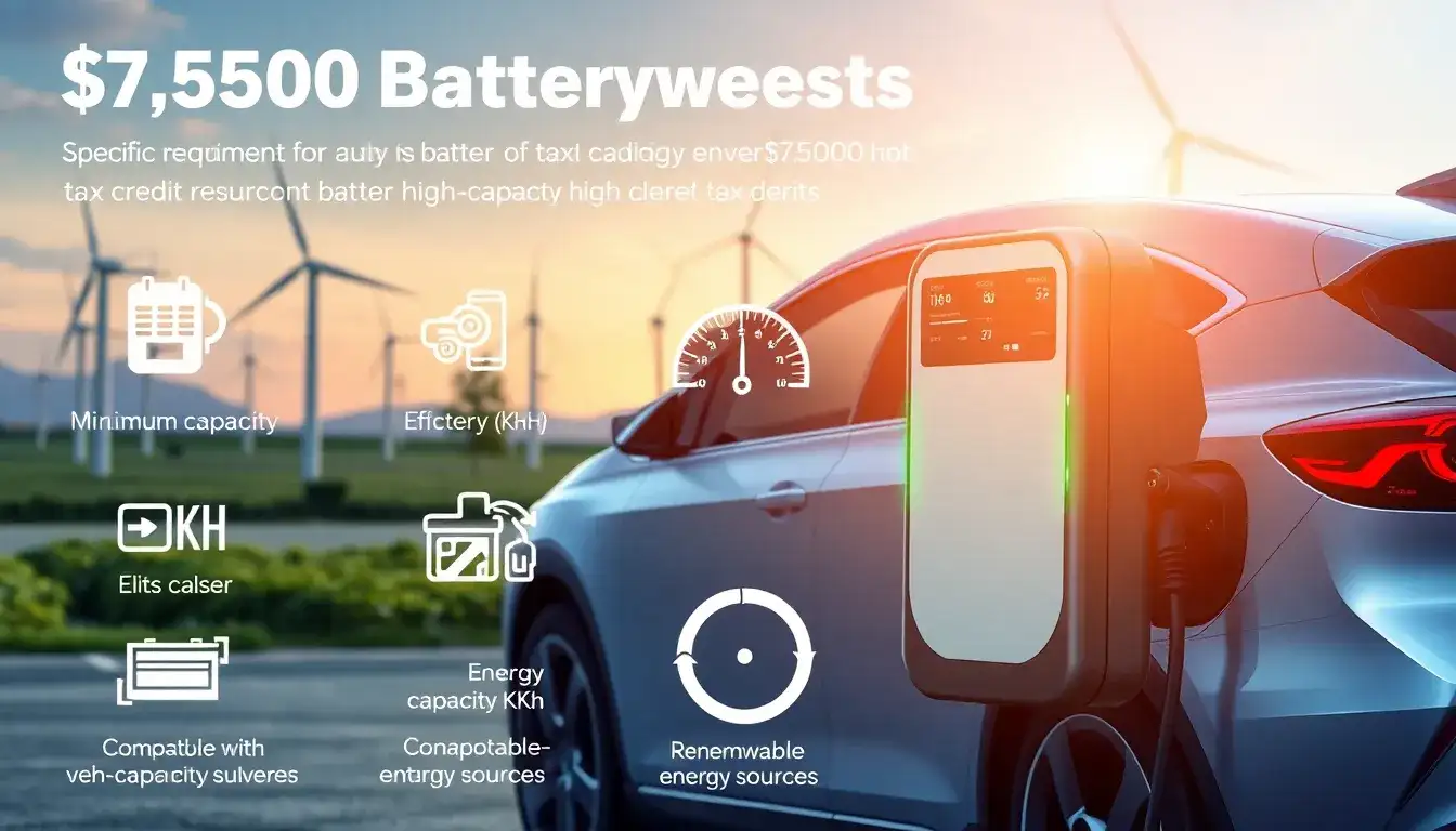What are the specific battery requirements for the $7,500 tax credit