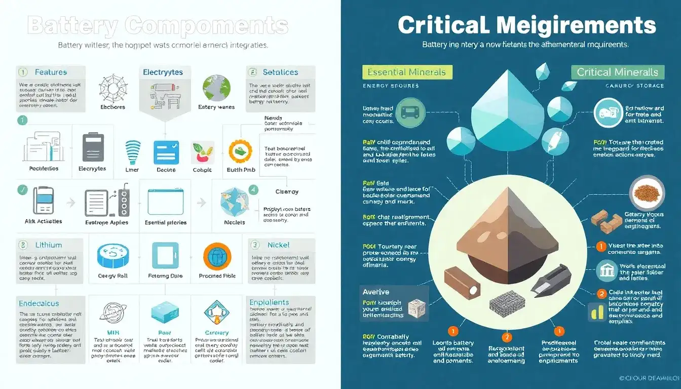 How does the battery component requirement differ from the critical minerals requirement