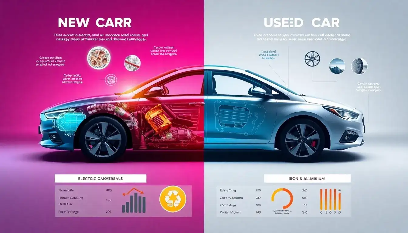 How does the critical mineral requirement differ for new and used vehicles