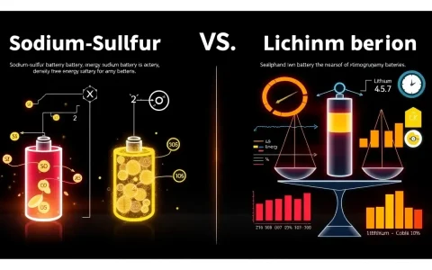 How do the energy densities of sodium-sulphur batteries compare to those of lithium-ion batteries