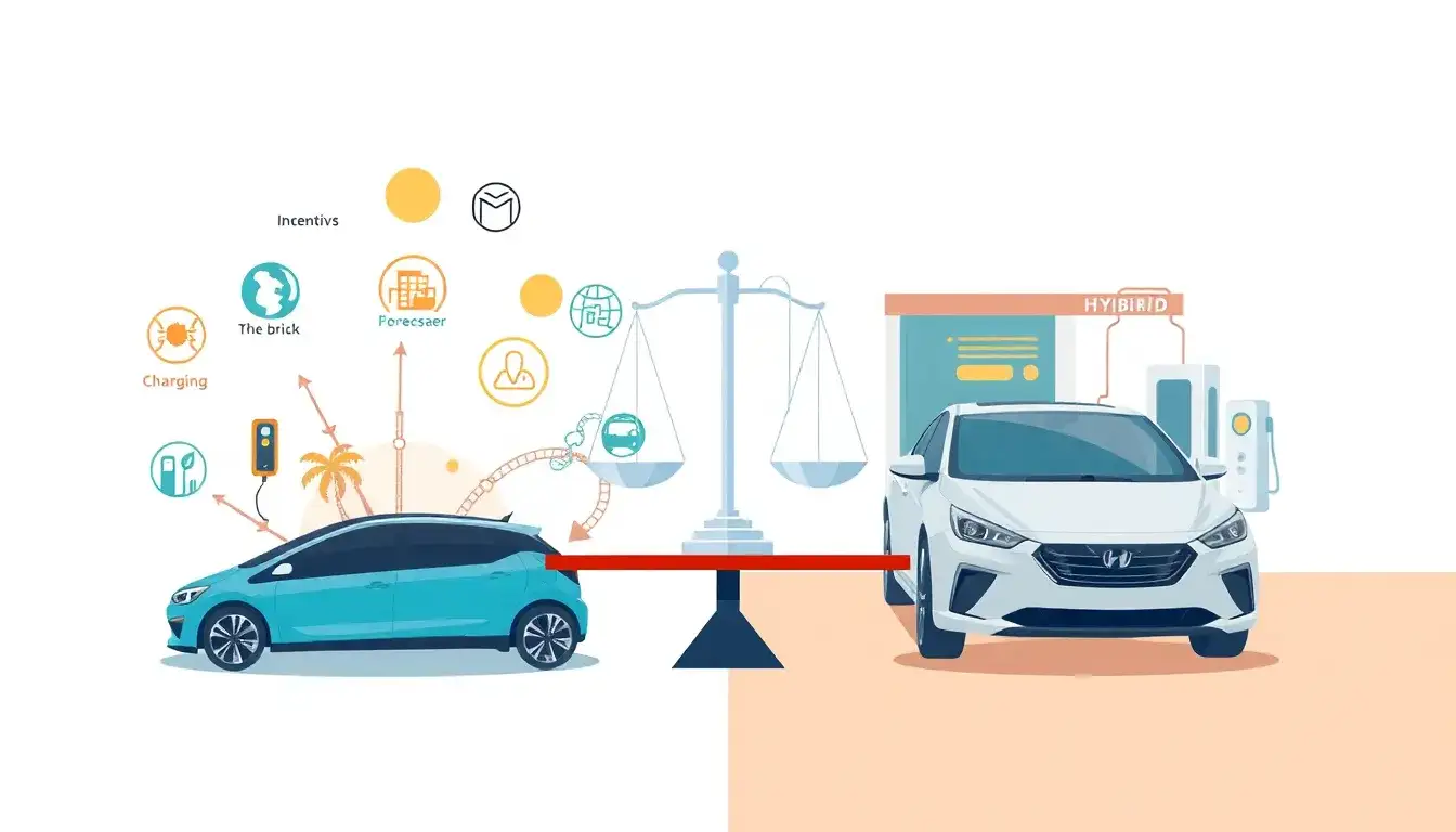 How do the incentives for new EVs compare to those for hybrid vehicles