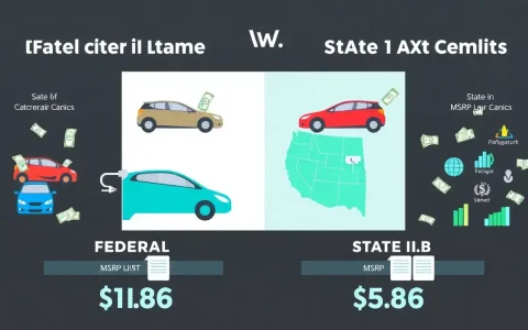 How do the federal and state EV tax credits differ in terms of vehicle MSRP limits