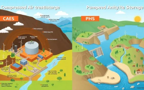 What are the environmental impacts of CAES versus PHS