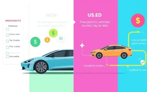 How does the tax credit process differ for new versus used electric vehicles