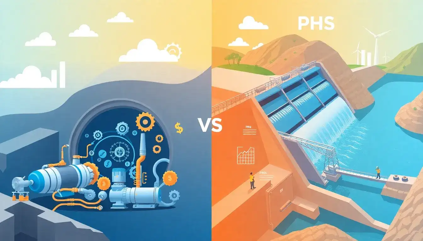 How do maintenance costs for CAES and PHS systems compare